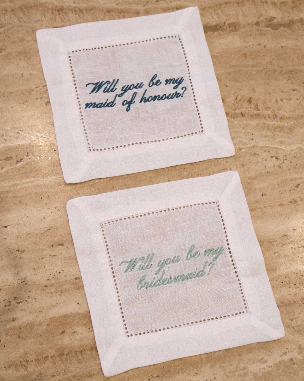 Will You Be My Bridesmaid? Linen Drink Napkin