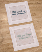 Will You Be My Bridesmaid? Linen Drink Napkin