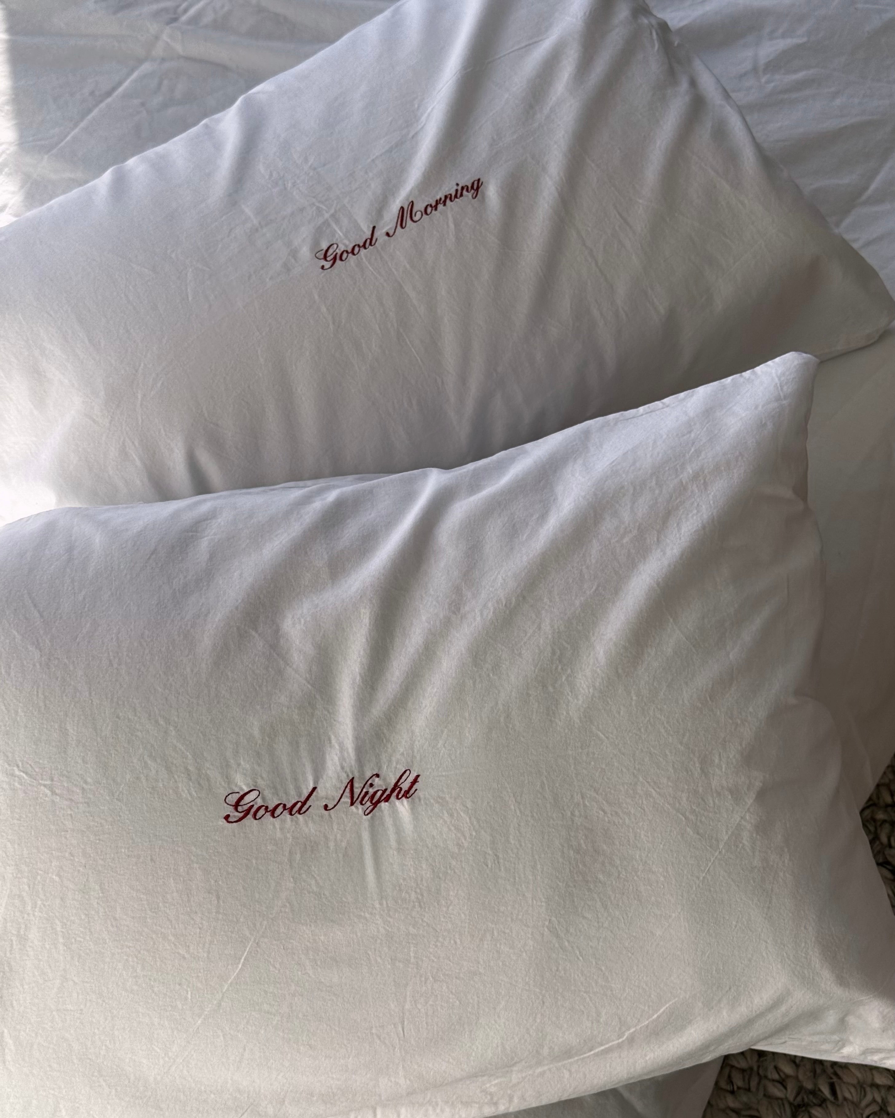 Good Night & Morning Pillowcase Set