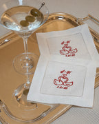 Custom Swan Wedding Napkins / Drink Napkins
