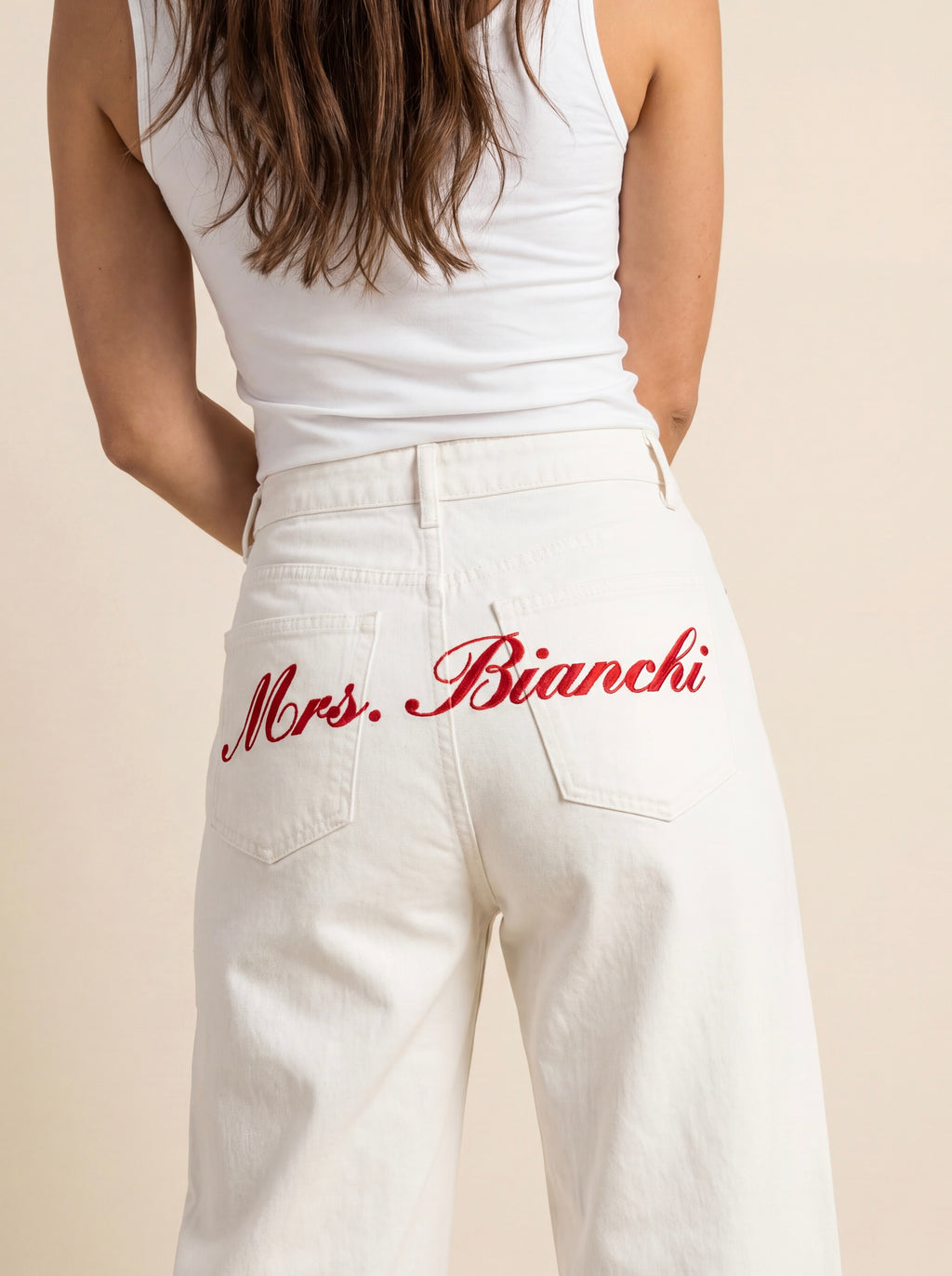 Custom White Denim Mrs Jeans