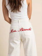 Custom White Denim Mrs Jeans