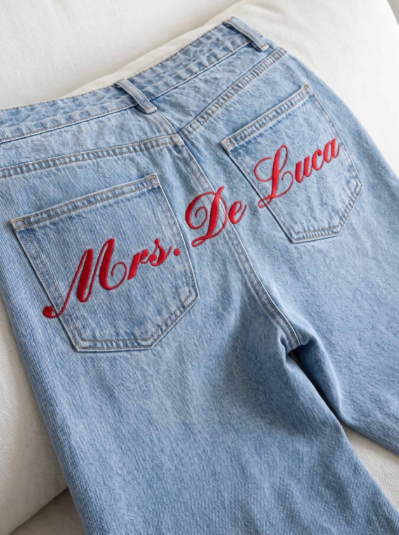 Custom Blue Denim Mrs Jeans