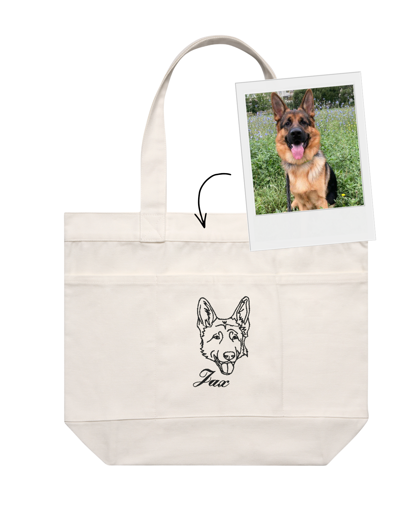 Custom Dog Outline Tote Bag