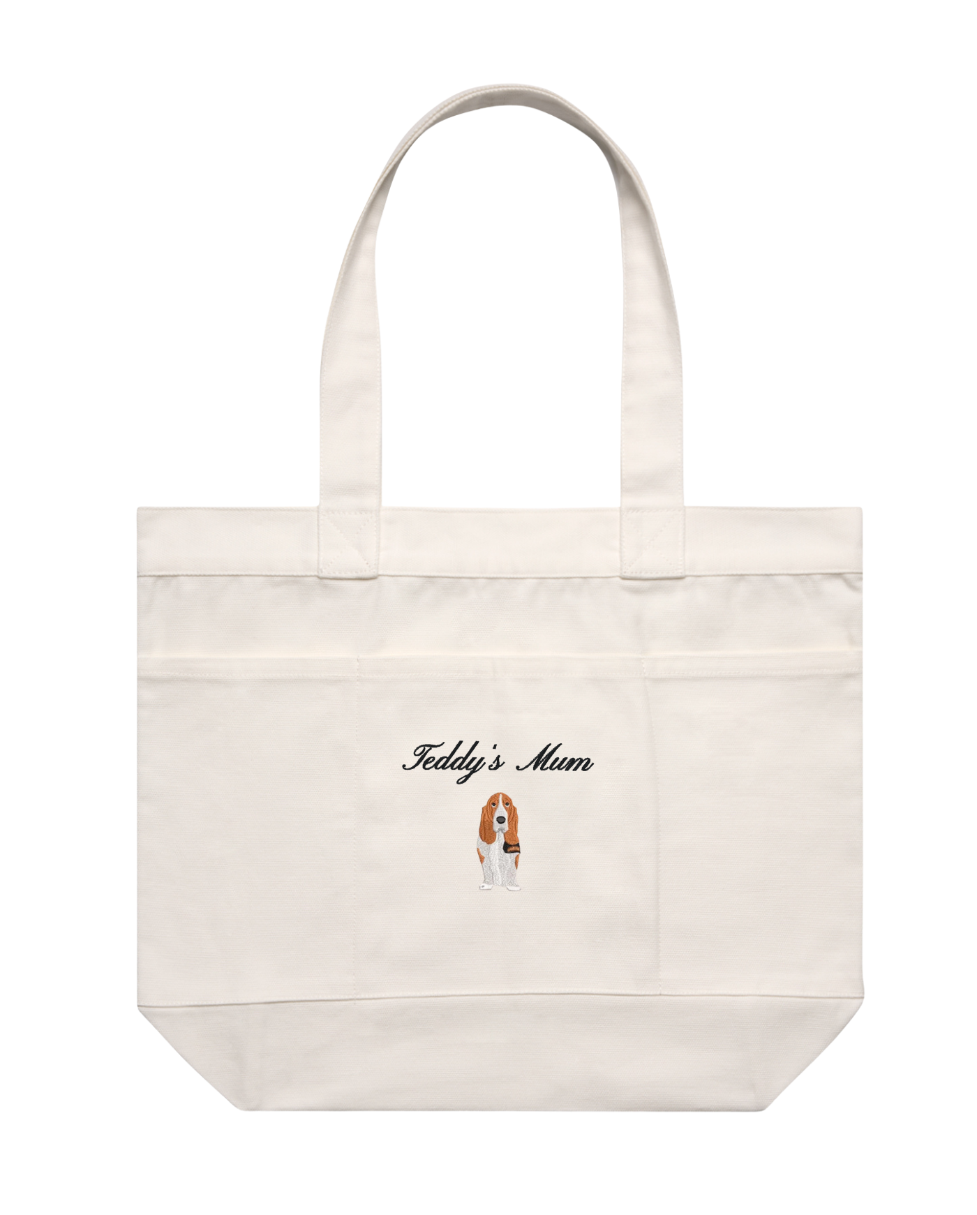Custom Dog Mum Pocket Tote Bag