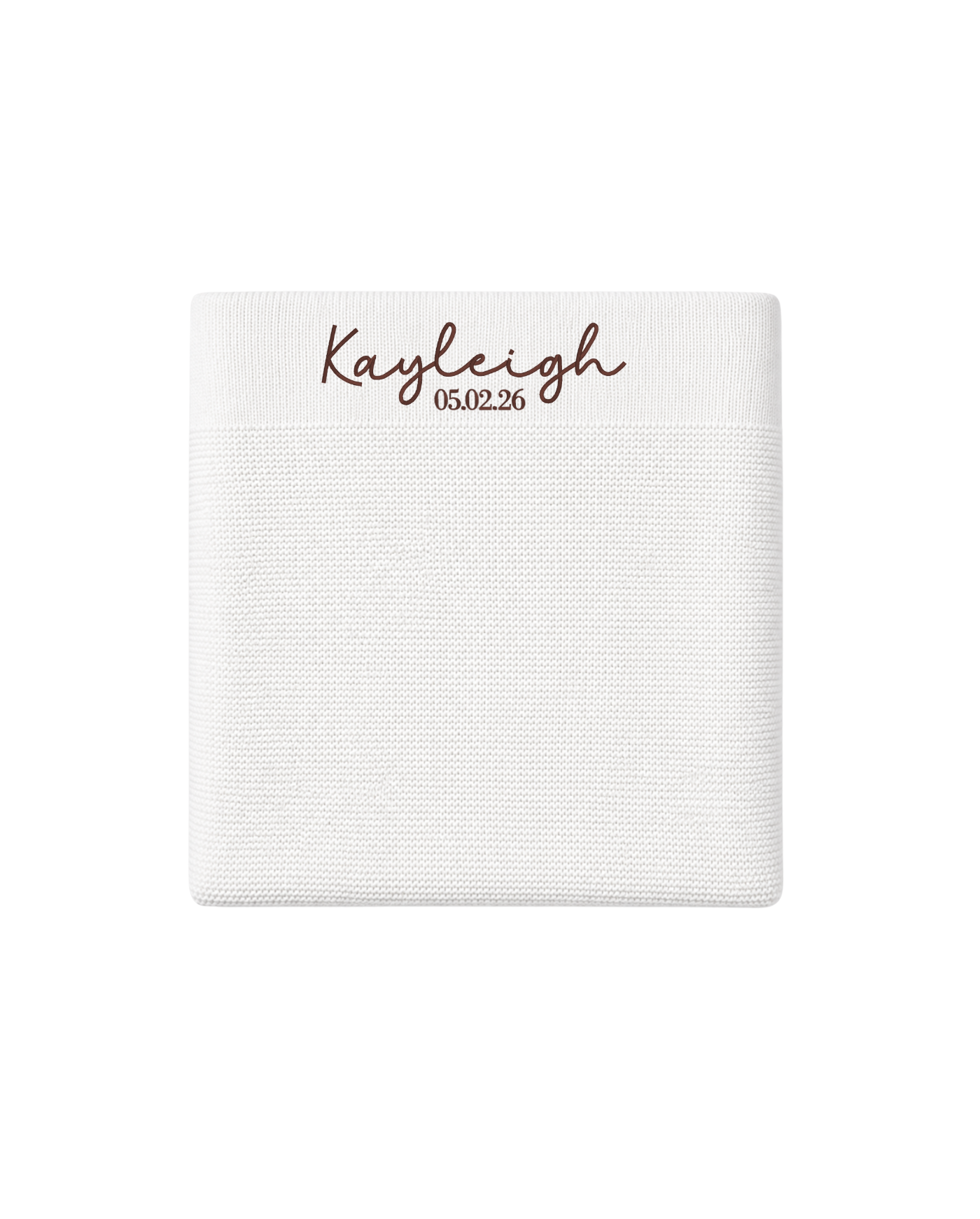 Custom Name & Date Knit Baby Blanket