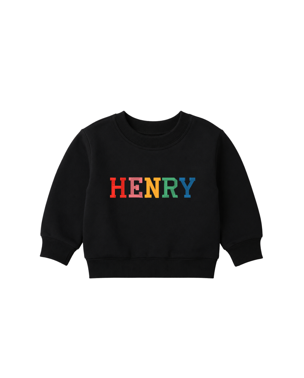 Custom Kids Name Rainbow Crewneck