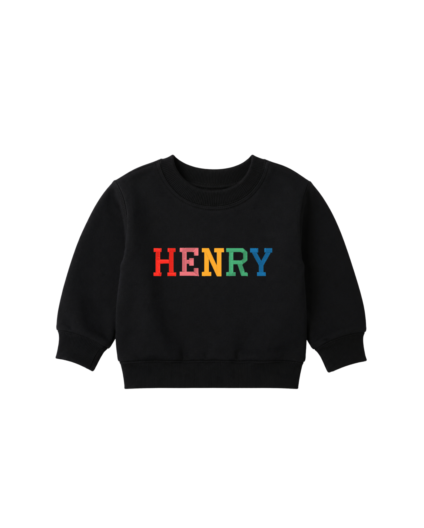Custom Kids Name Rainbow Crewneck