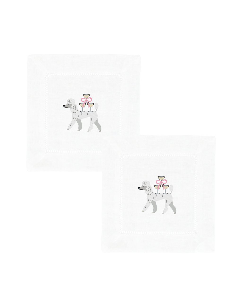 Poodle Champagne Napkins / Drink Napkins