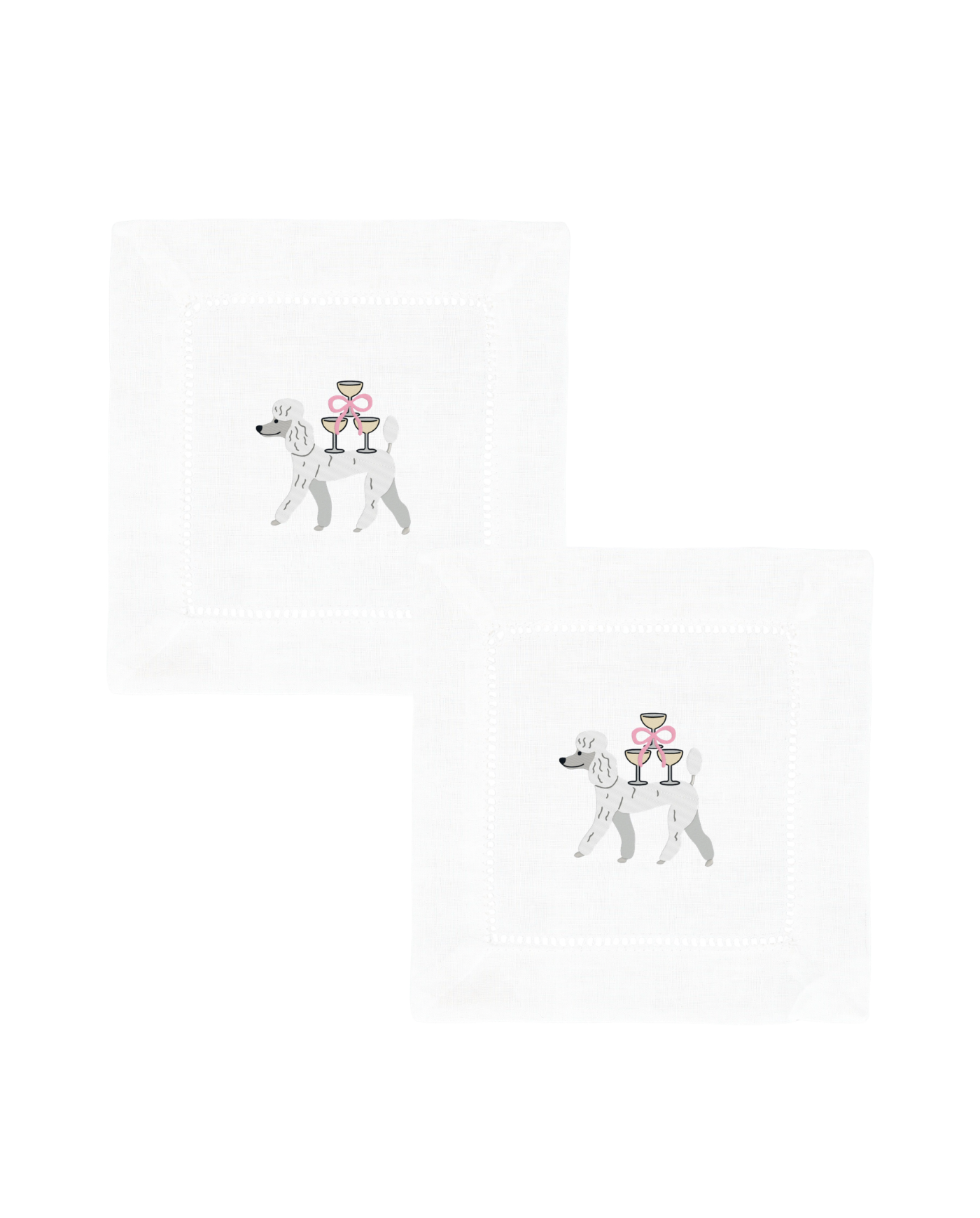 Poodle Champagne Napkins / Drink Napkins