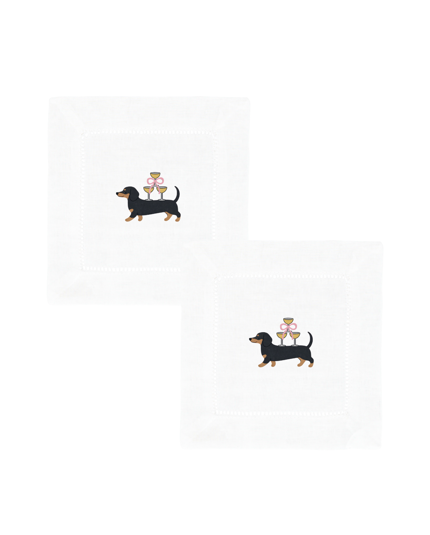 Dachshund Champagne Napkins / Drink Napkins